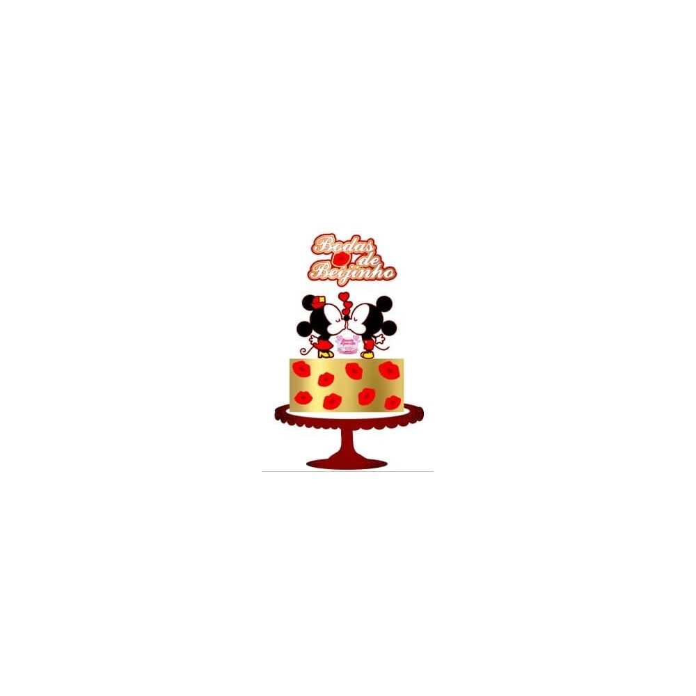Topo de Bolo Mickey e Minnie 10