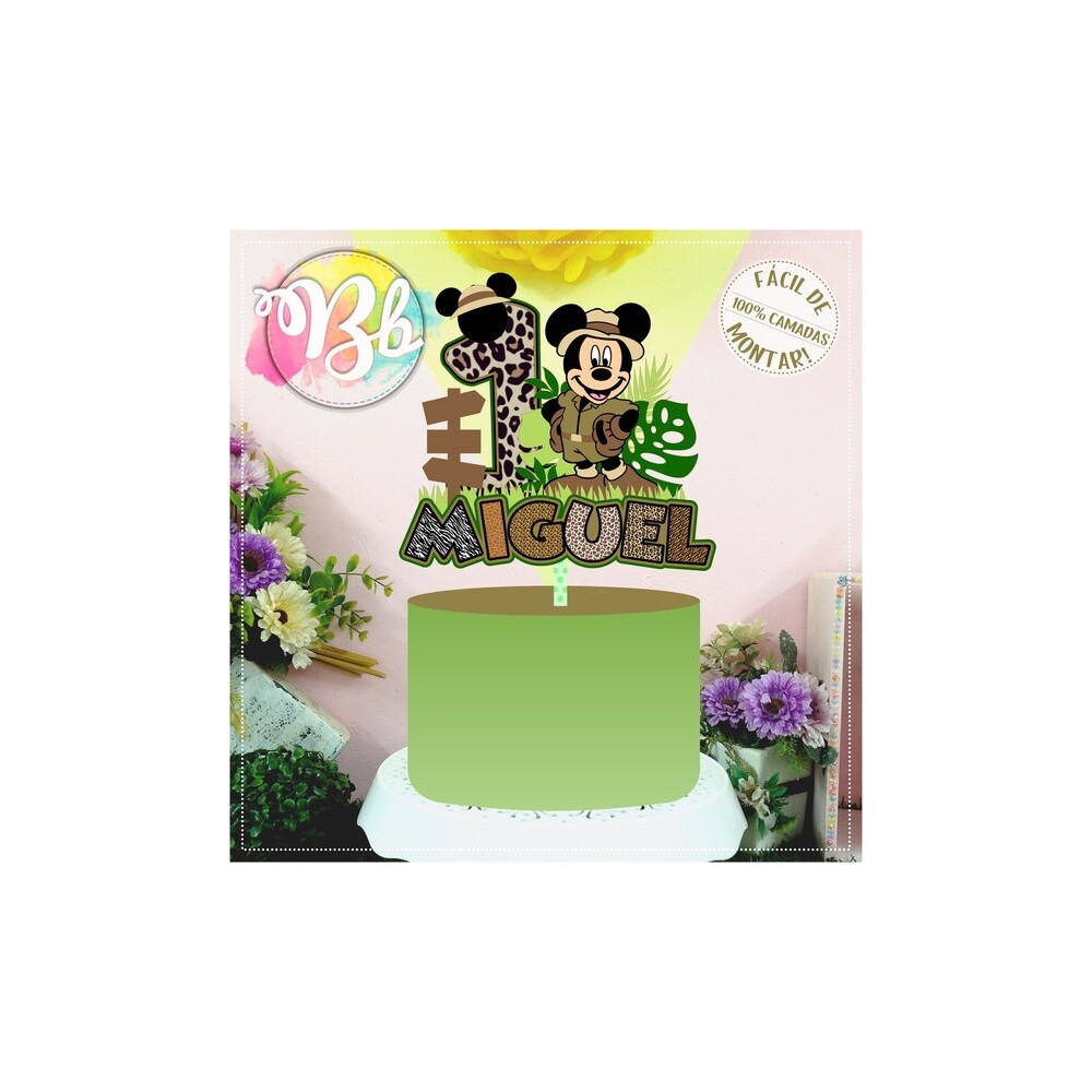 Topo de Bolo Mickey Safari 03