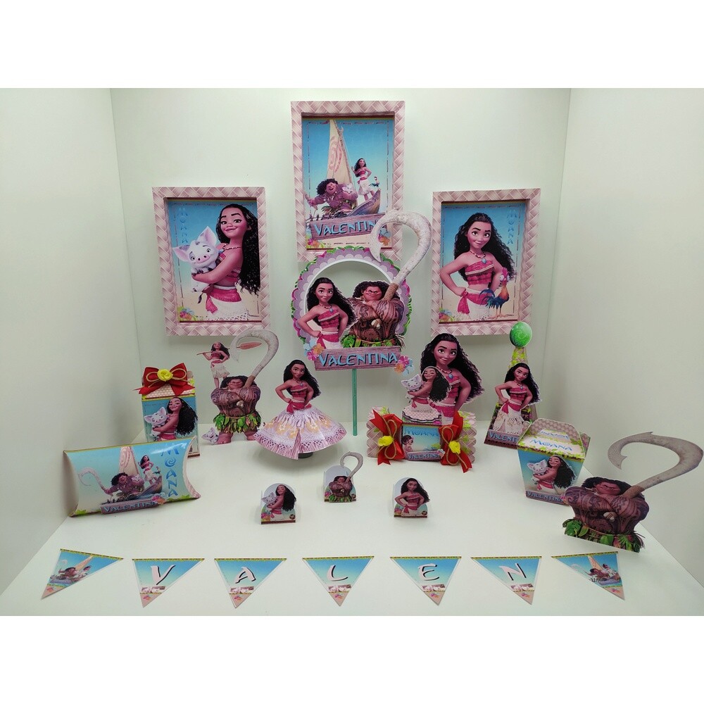 Kit festas Moana 16 para imprimir