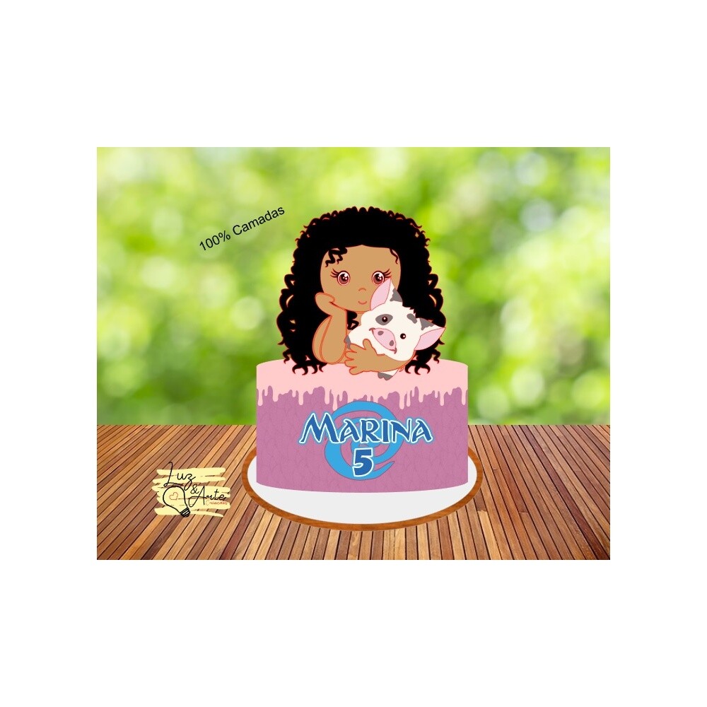 Topo de bolo Moana 03 para imprimir