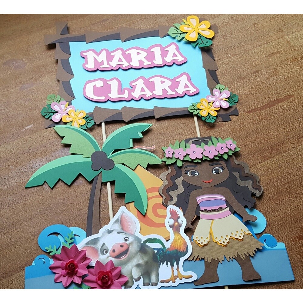 Topo de bolo Moana 10 para imprimir