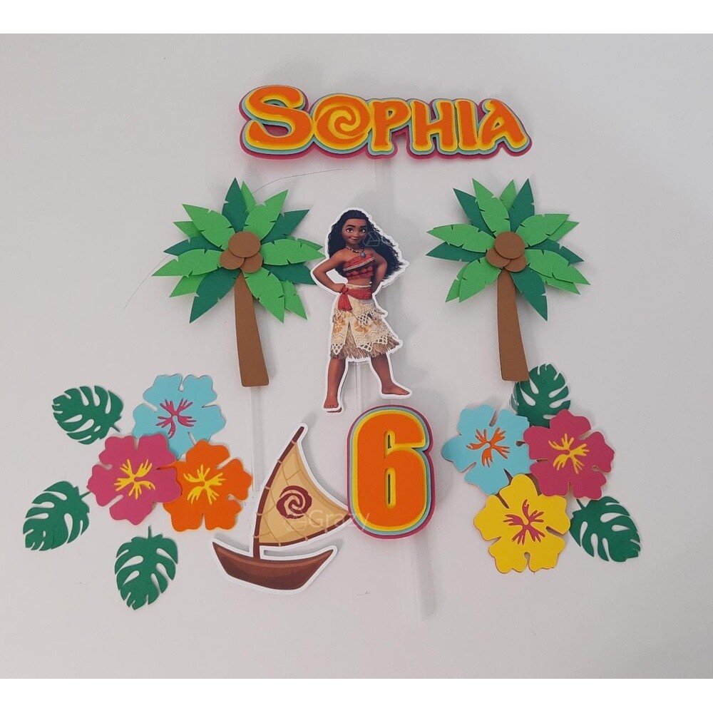 Topo de bolo Moana 20 para imprimir