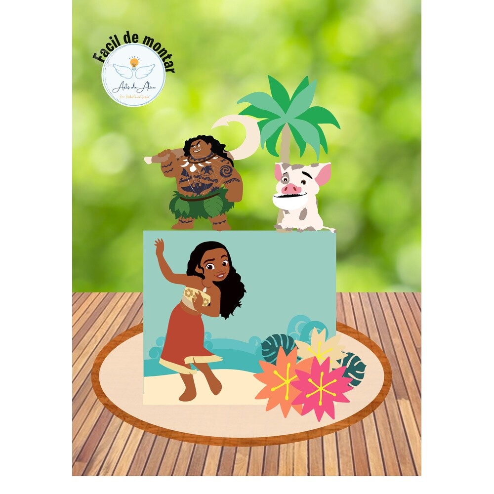 Topo de bolo Moana 22 para imprimir