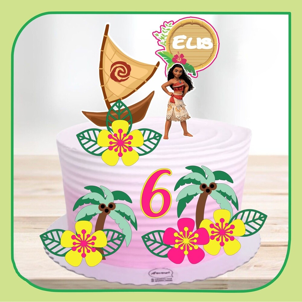 Topo de bolo Moana 52 para imprimir