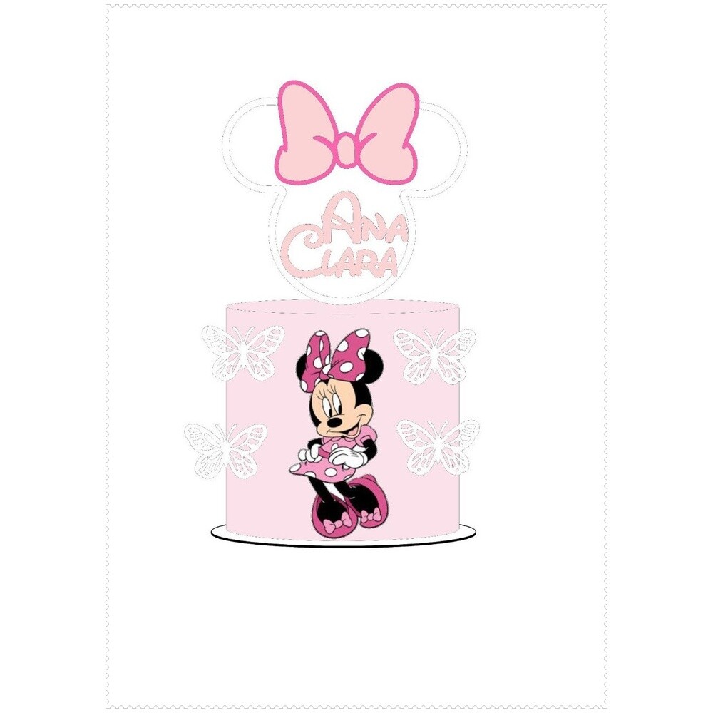 Topo de Bolo Minnie Rosa 03