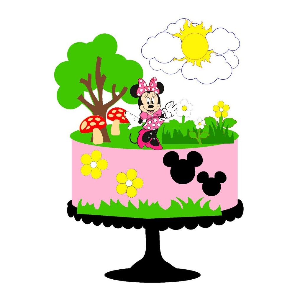 Topo de Bolo Minnie Rosa 07