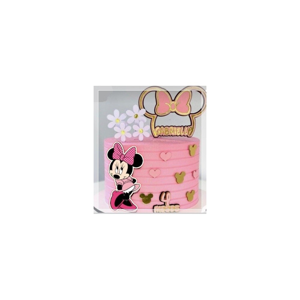 Topo de Bolo Minnie Rosa 17