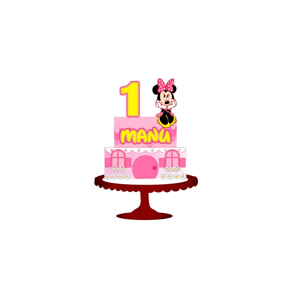 Topo de Bolo Minnie Rosa 23