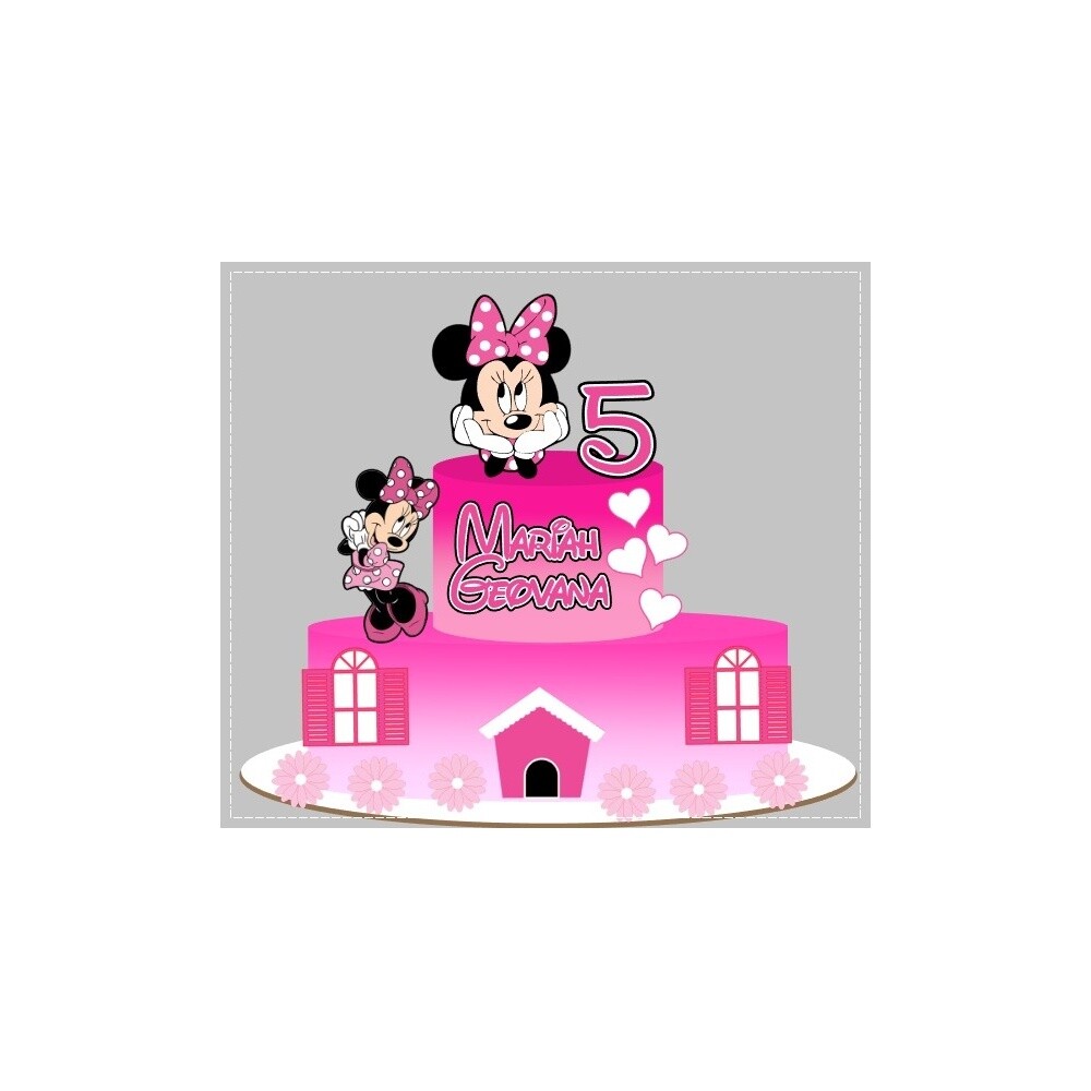 Topo de Bolo Minnie Rosa 30