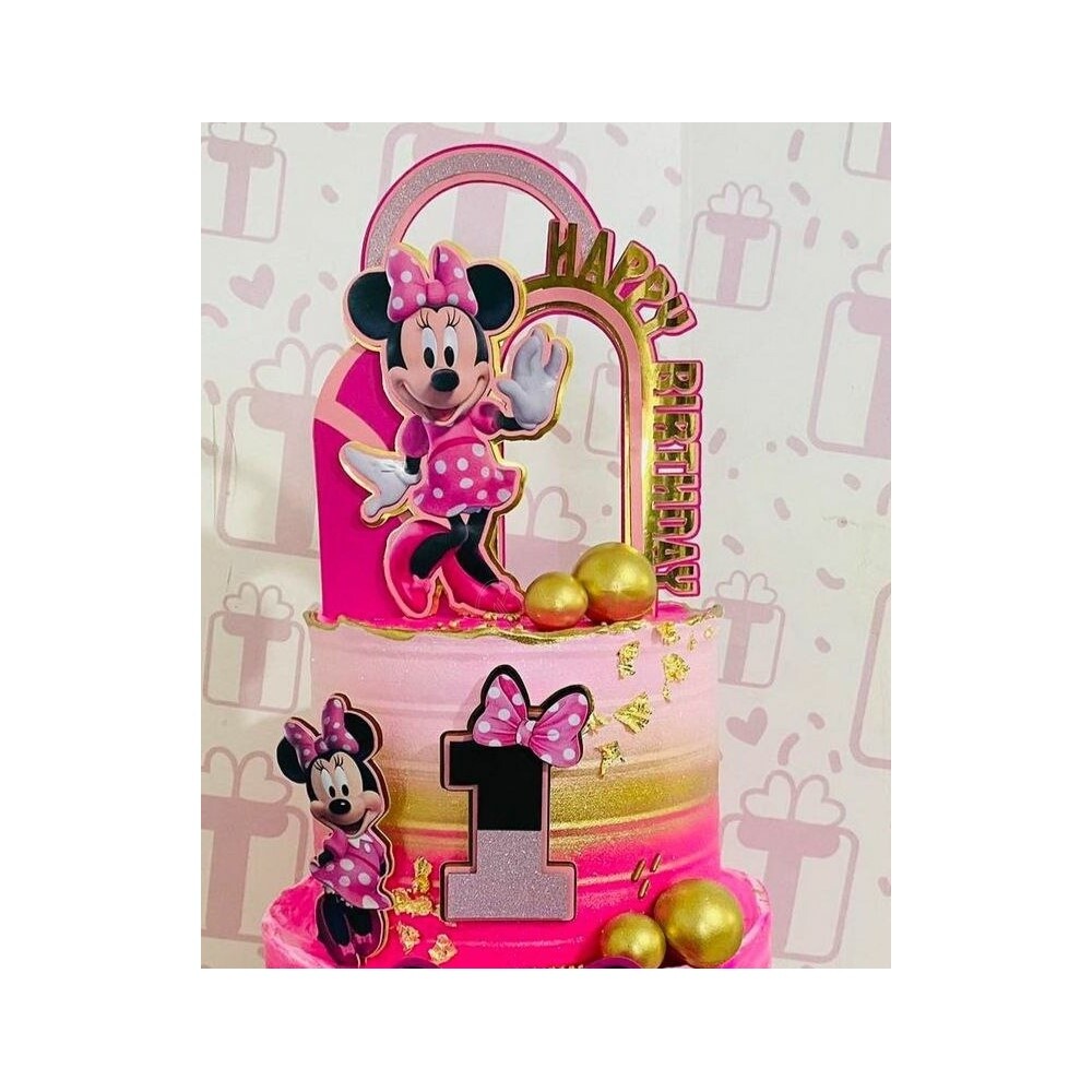Topo de Bolo Minnie Rosa 37