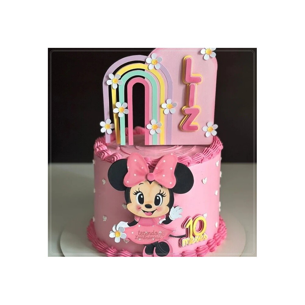 Topo de Bolo Minnie Rosa 40