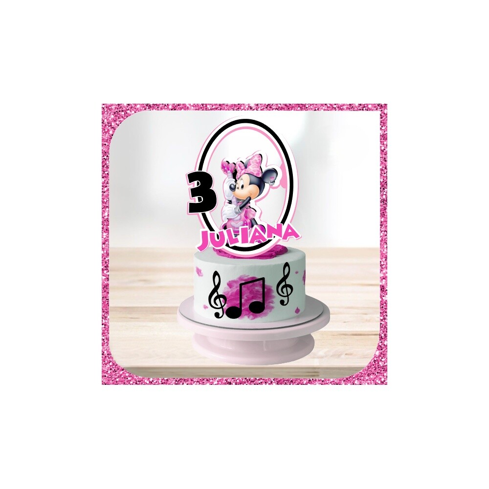 Topo de Bolo Minnie Rosa 42