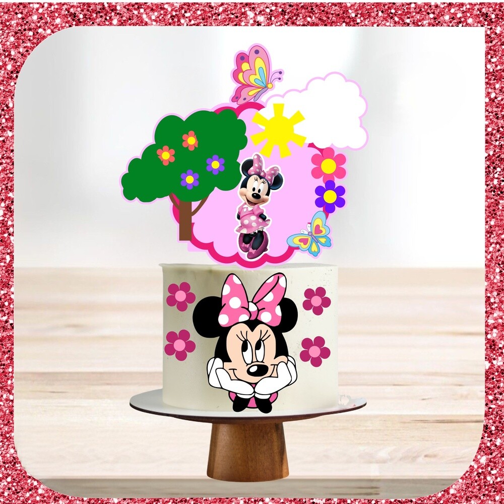Topo de Bolo Minnie Rosa 43