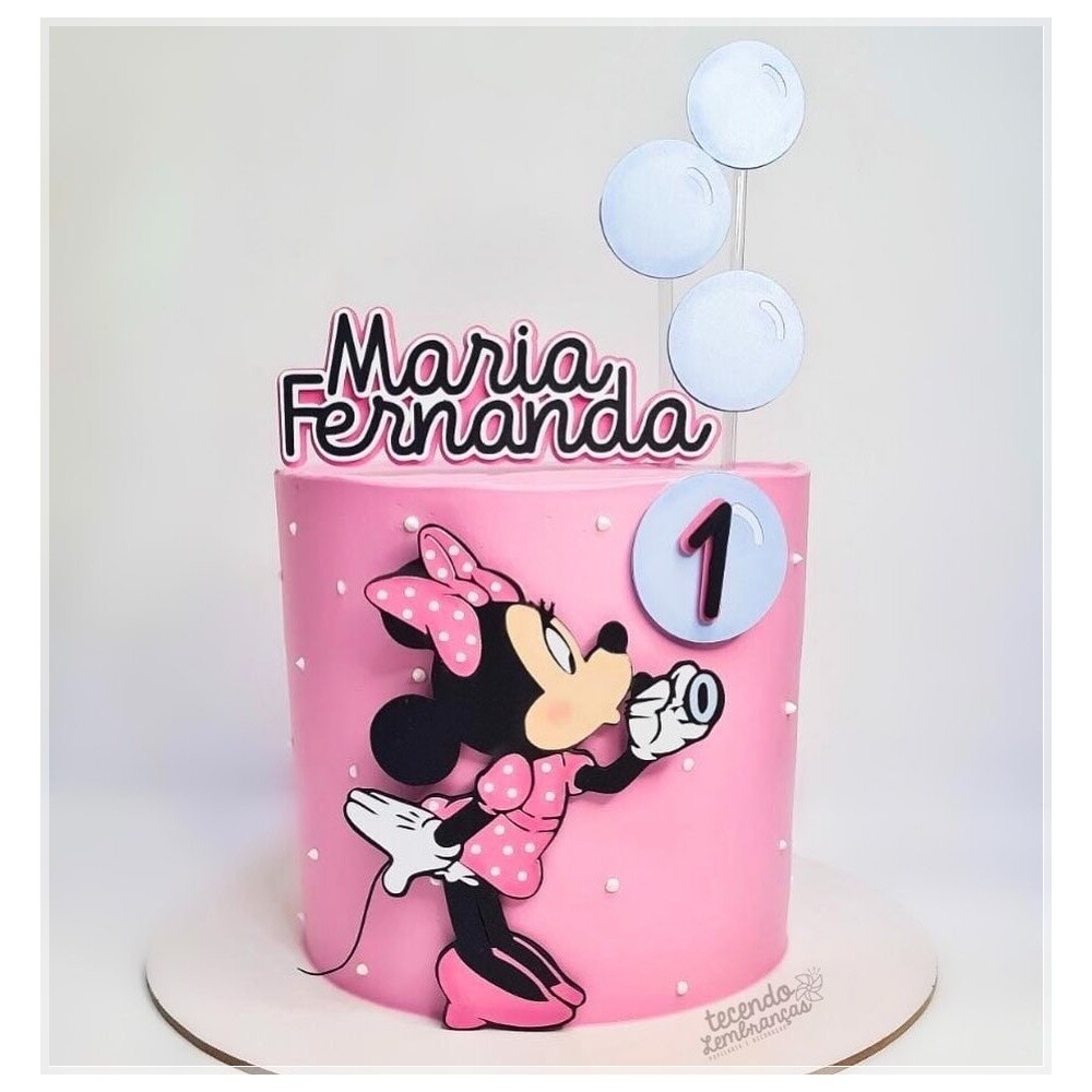 Topo de Bolo Minnie Rosa 46