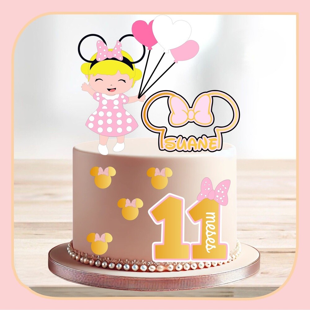 Topo de Bolo Minnie Rosa 47