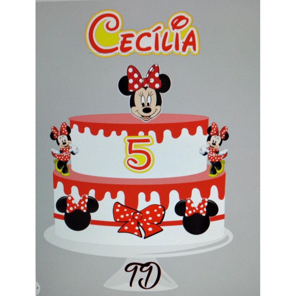 Topo de Bolo Minnie Vermelha 11