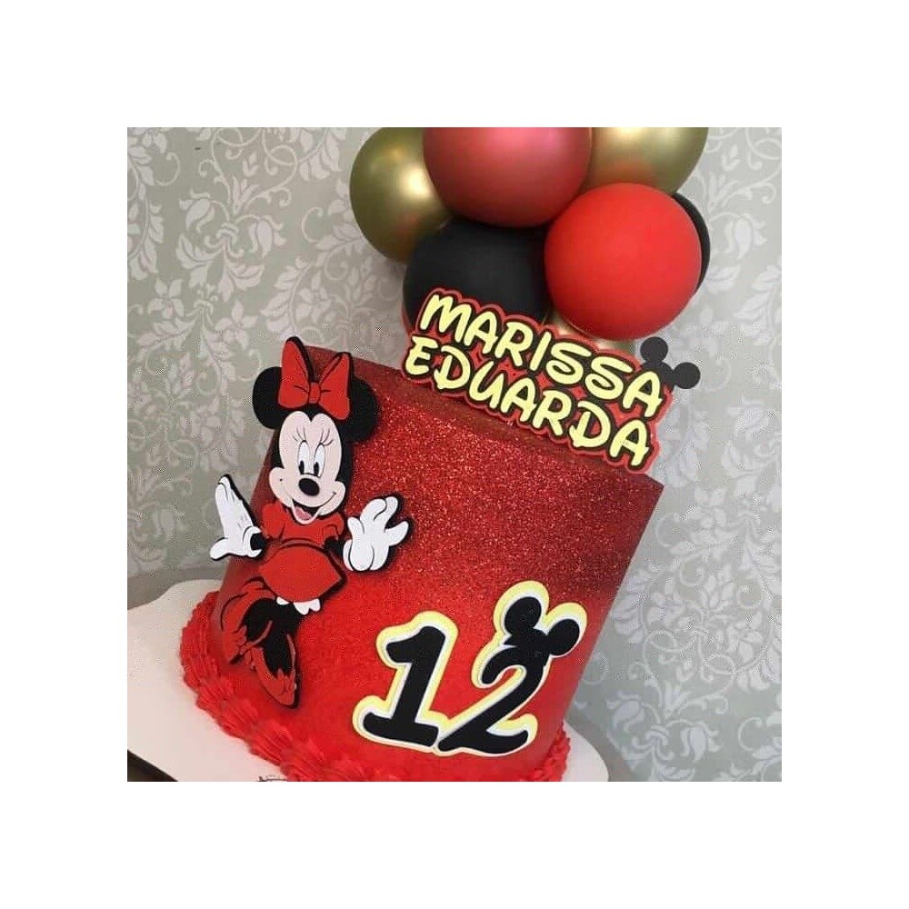 Topo de Bolo Minnie Vermelha 18