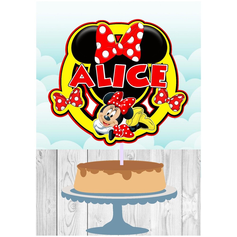 Topo de Bolo Minnie Vermelha 21