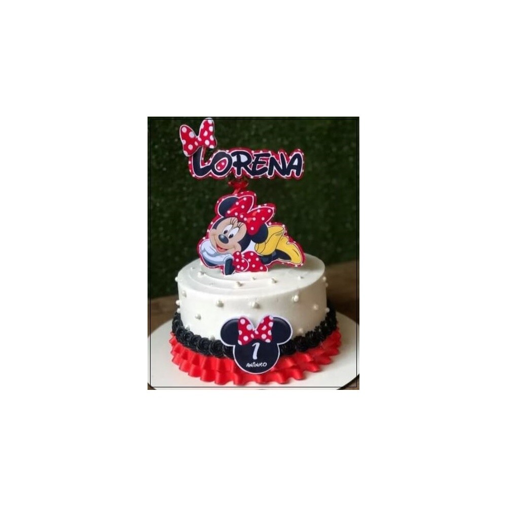Topo de Bolo Minnie Vermelha 25