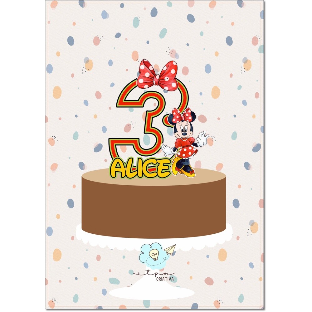Topo de Bolo Minnie Vermelha 41