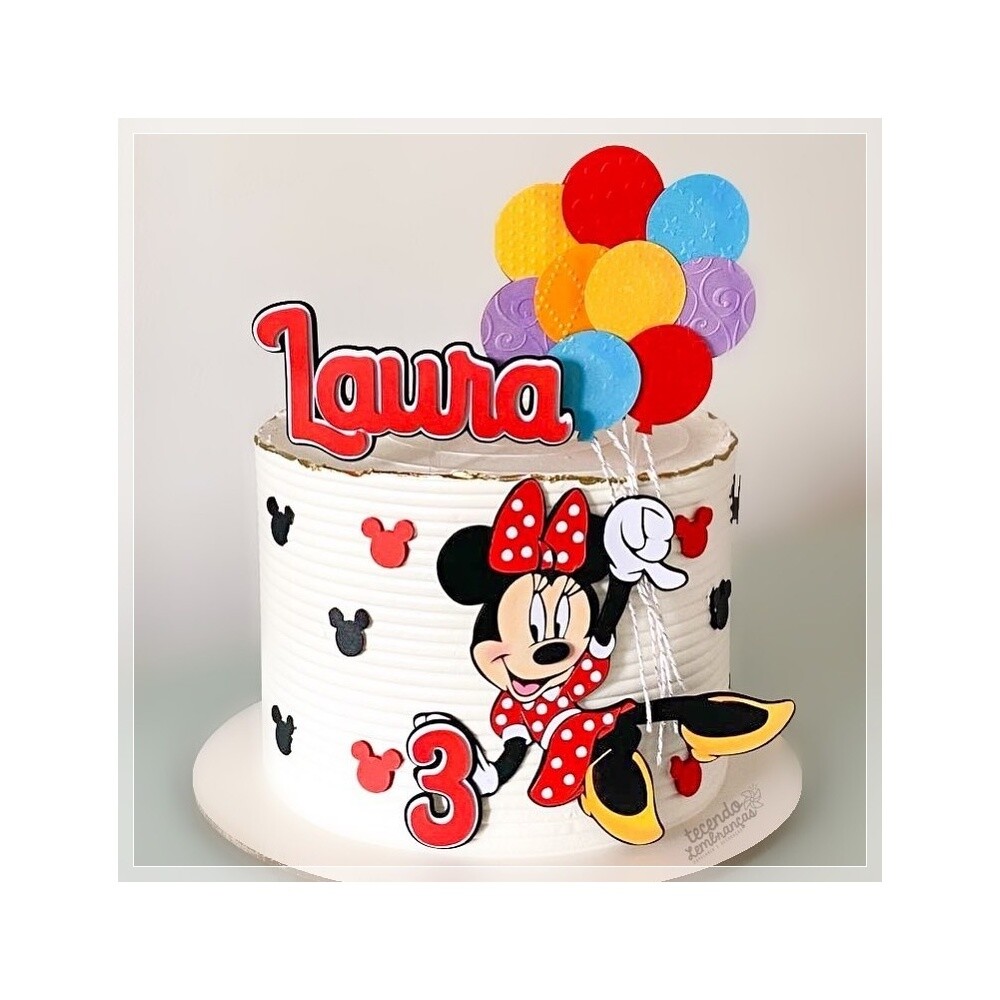 Topo de Bolo Minnie Vermelha 45