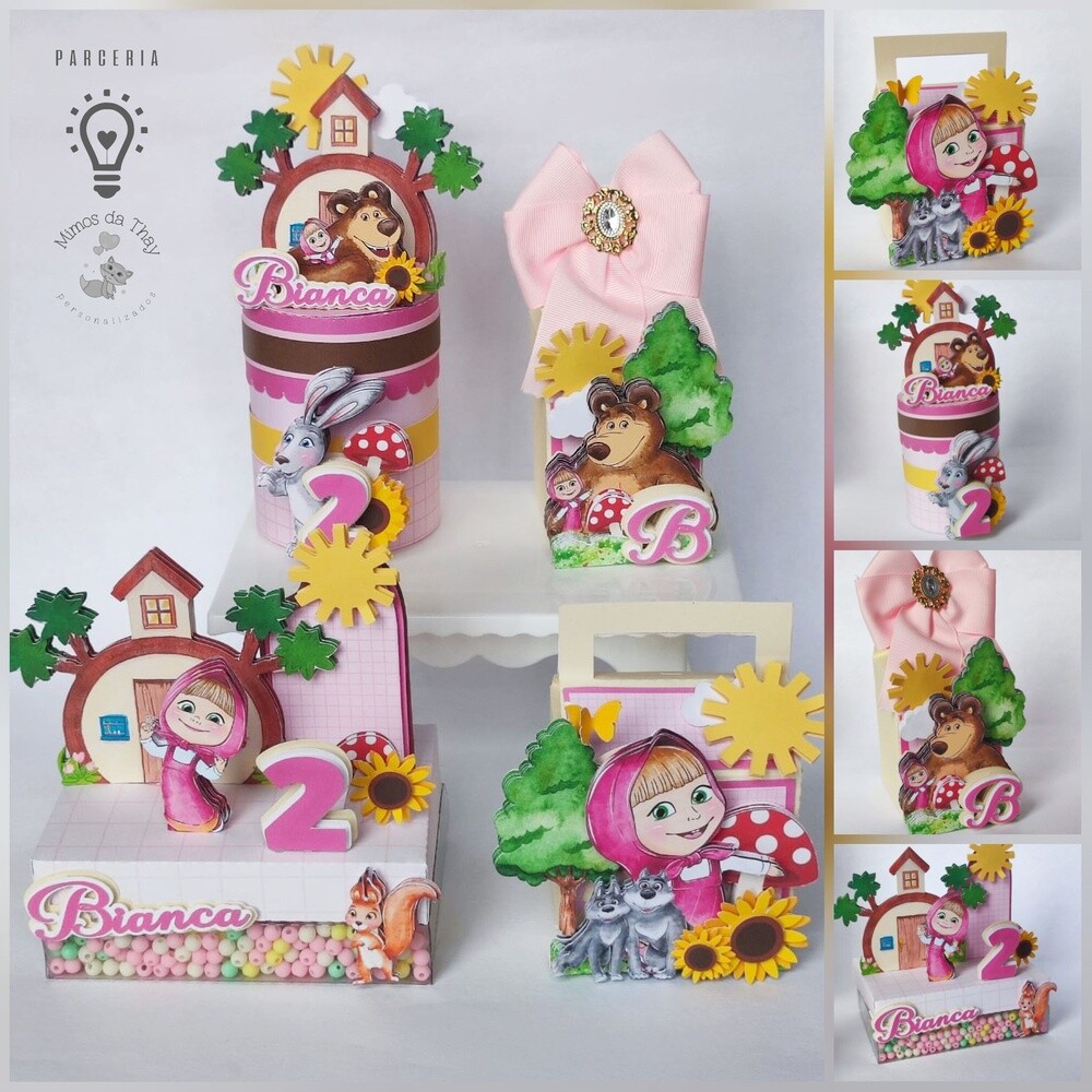 Kit festa Masha e o Urso 09 para imprimir