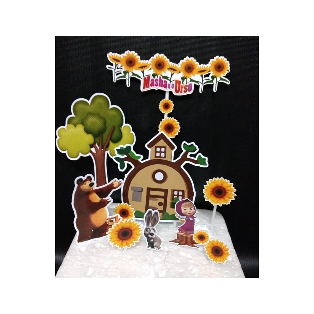 Topo de Bolo Masha e o Urso 03 para imprimir