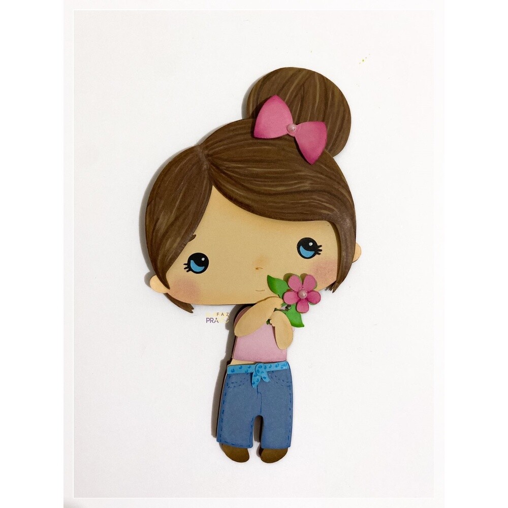 Topo de Bolo Menina 17 Arquivo digital