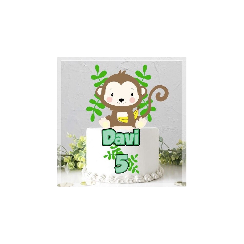 Topo de Bolo Macaquinho 02 para imprimir