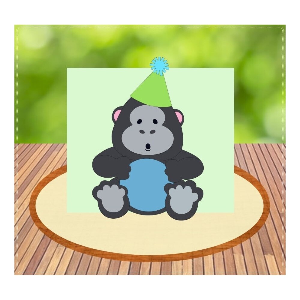 Topo de Bolo Macaquinho 04 para imprimir