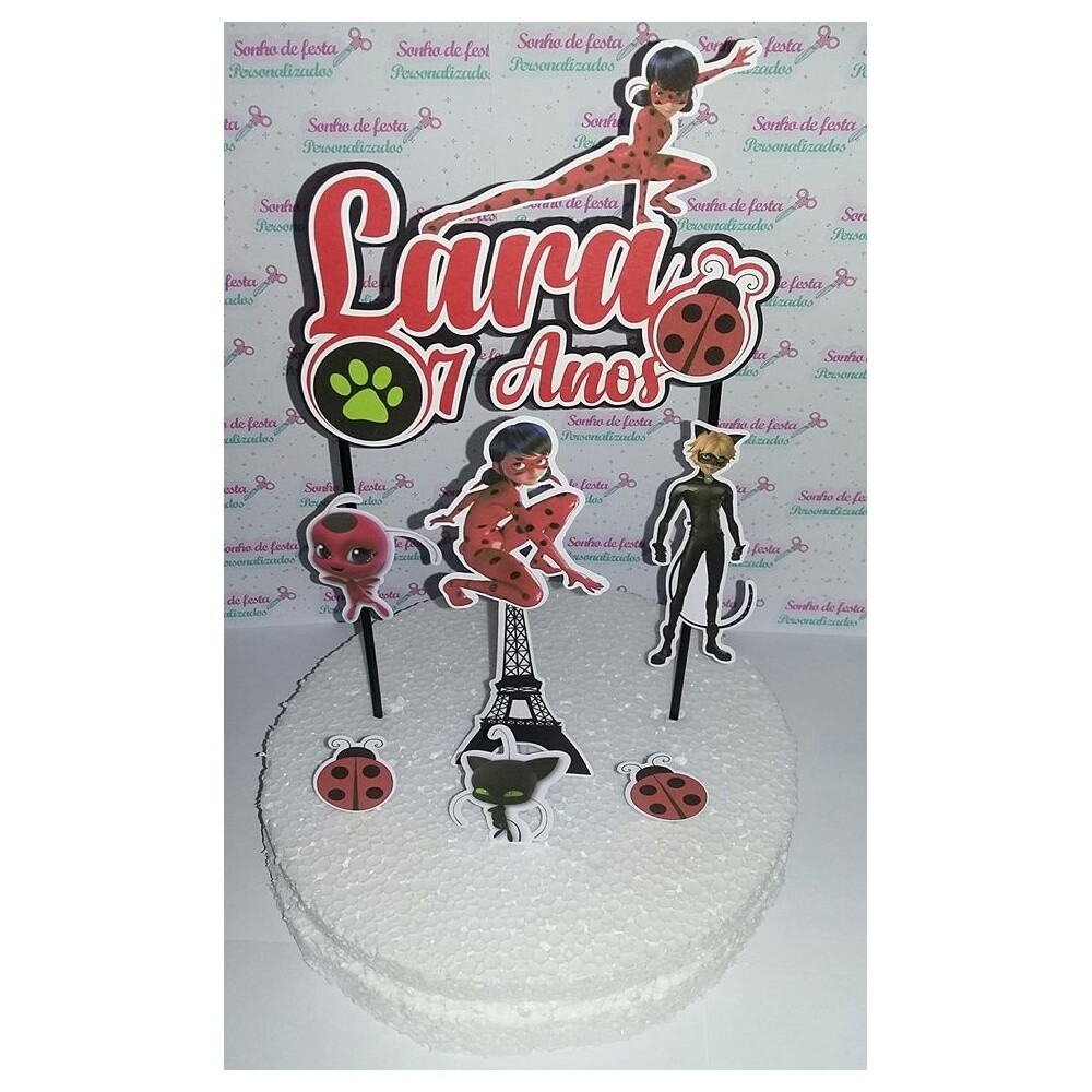 Topo de Bolo Ladybug - Miraculous 10