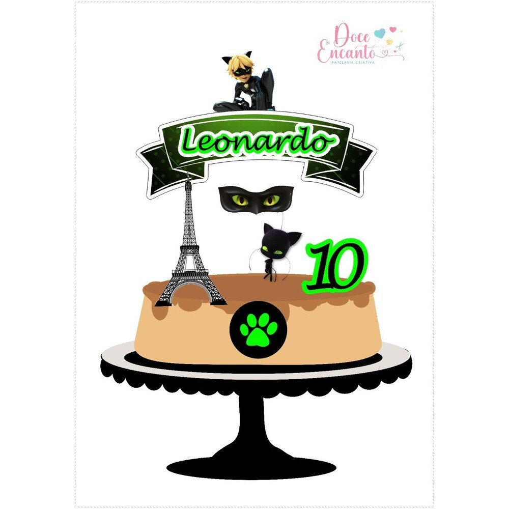 Topo de Bolo Ladybug - Miraculous 14
