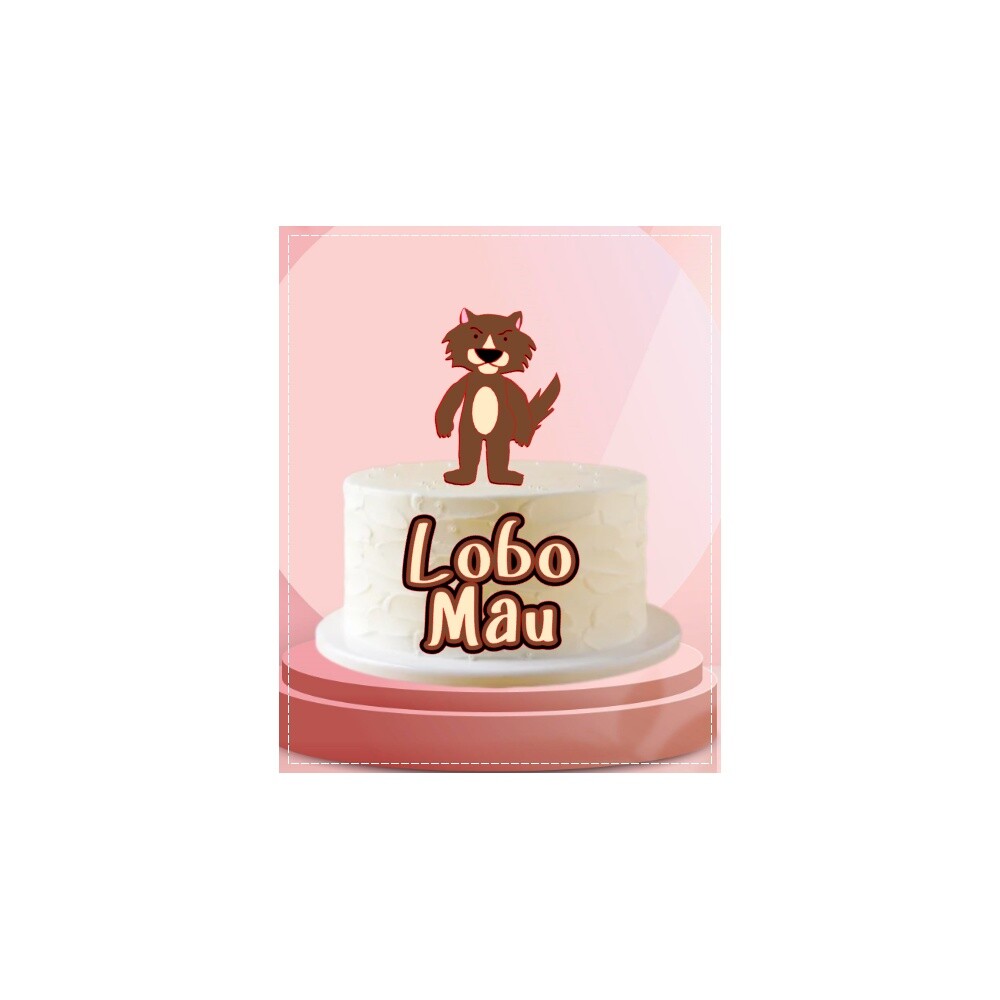 Topo de Bolo Lobo Mau 02
