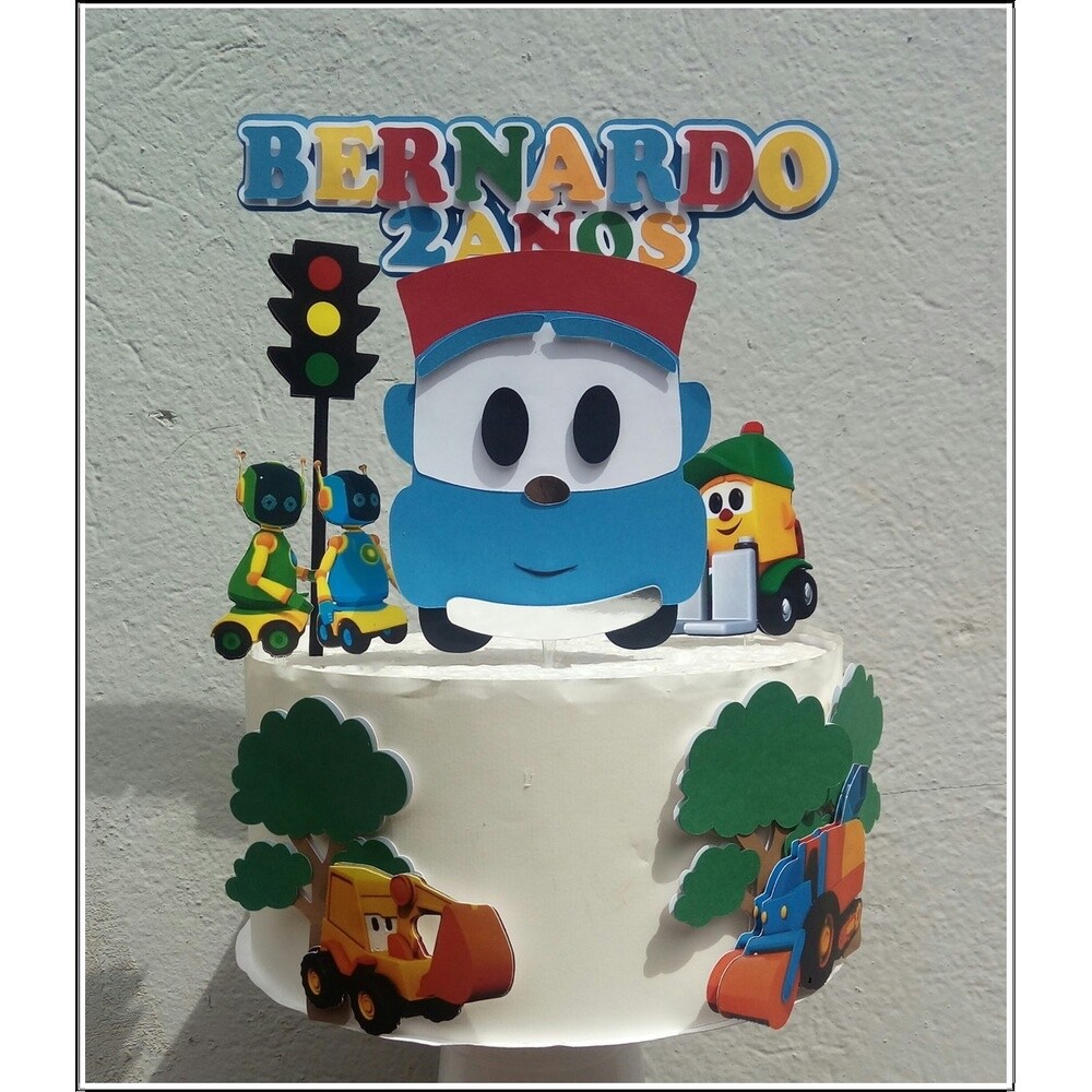 Topo de Bolo Léo e o Caminhão 04