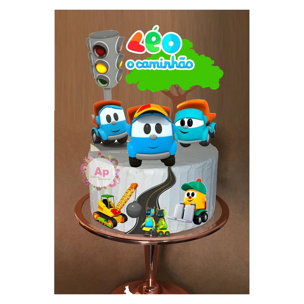 Topo de Bolo Léo e o Caminhão 07