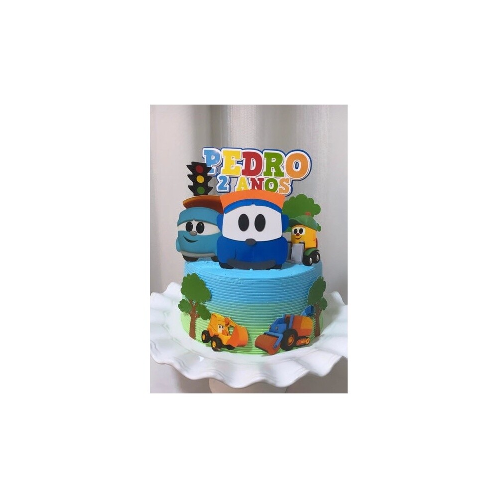 Topo de Bolo Léo e o Caminhão 08