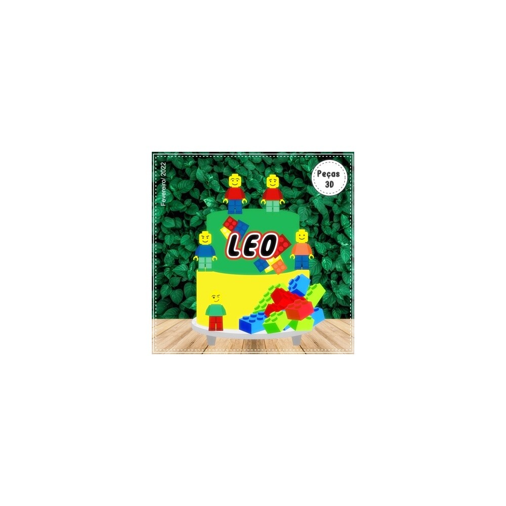 Topo de Bolo Lego 10