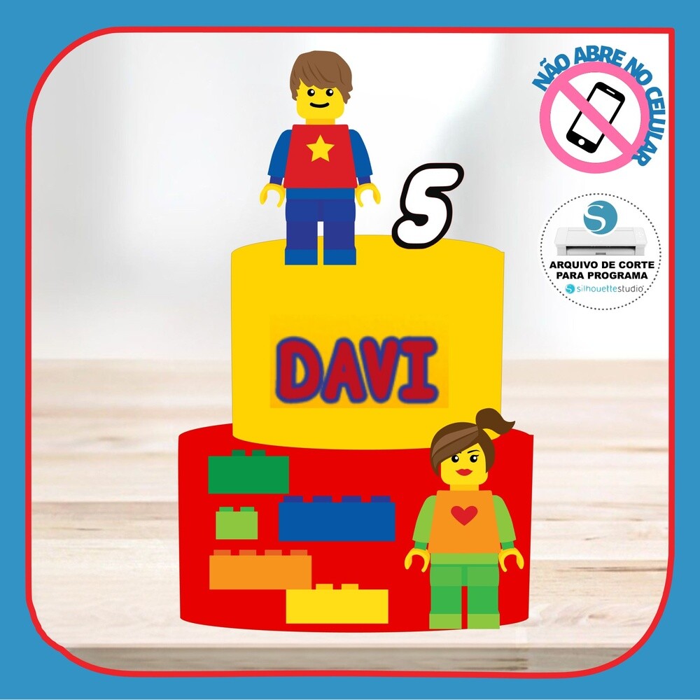 Topo de Bolo Lego 12