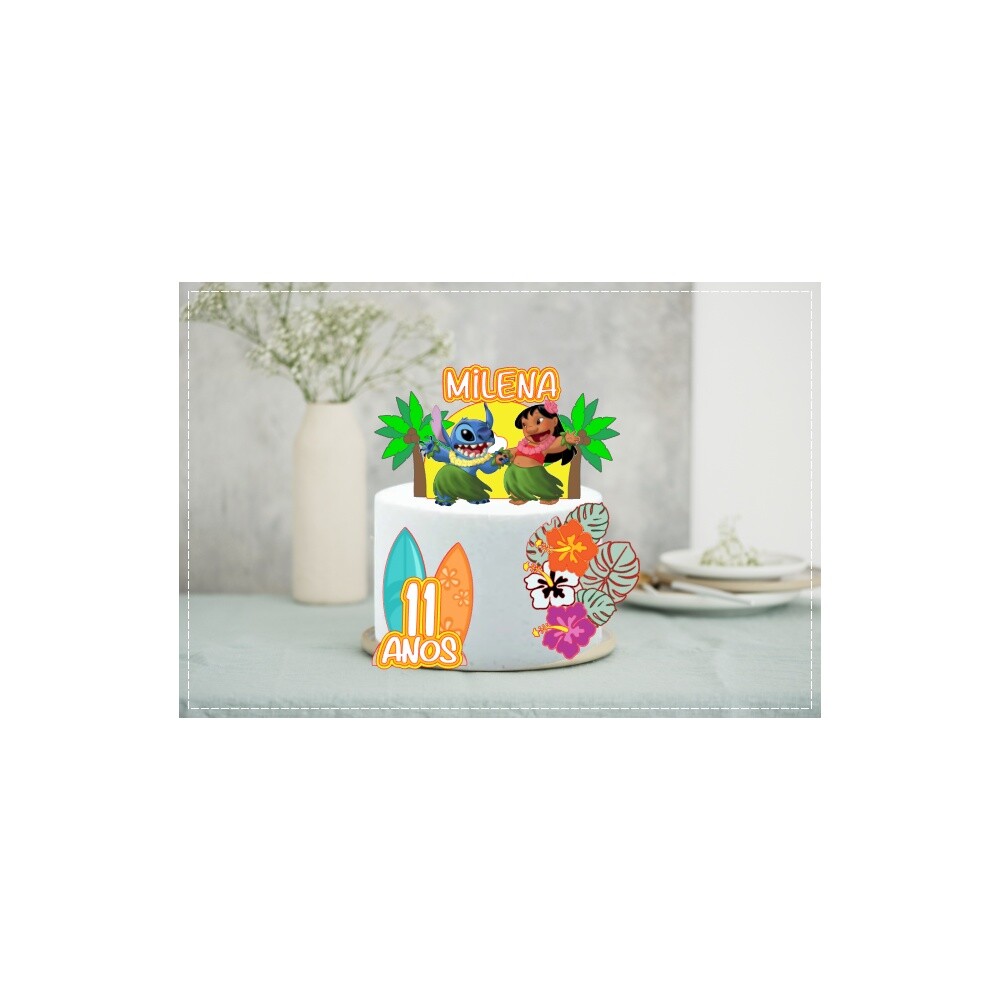 Topo de Bolo Lilo e Stich 10