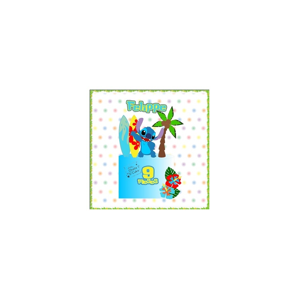 Topo de Bolo Lilo e Stich 15