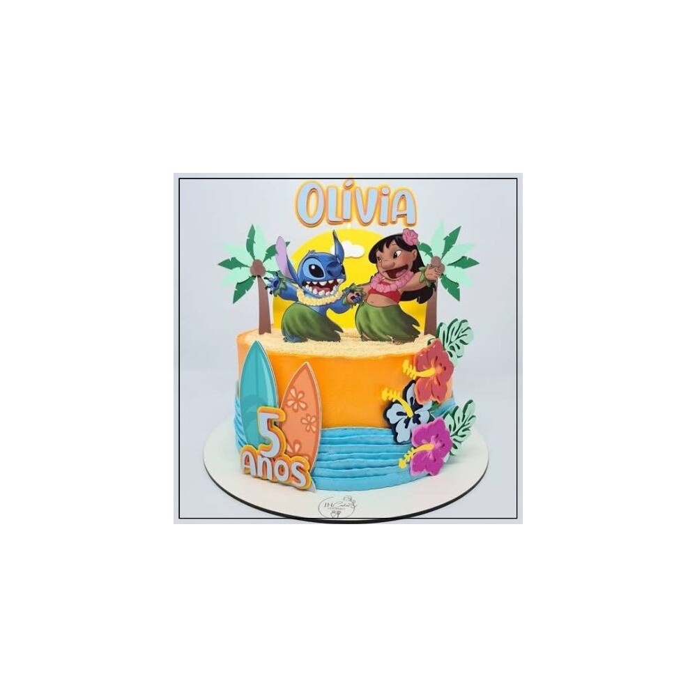 Topo de Bolo Lilo e Stich 17