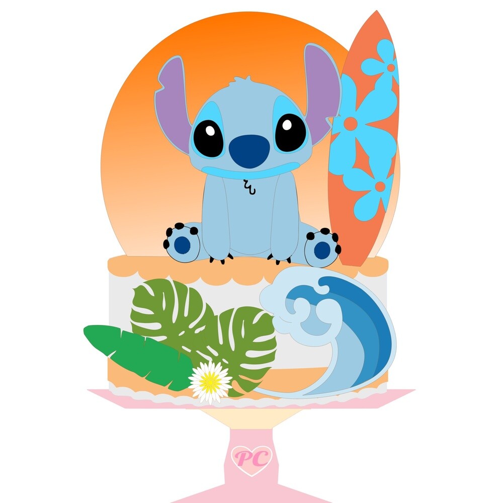 Topo de Bolo Lilo e Stich 23
