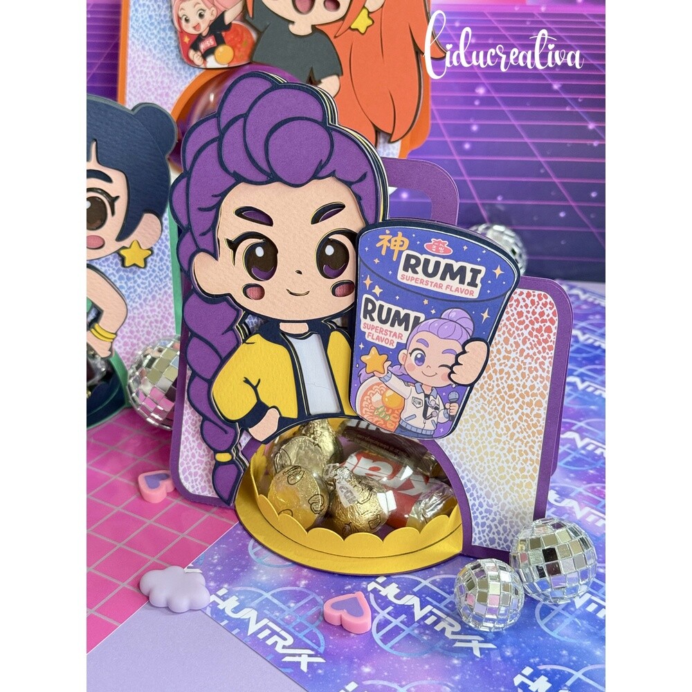 Arquivo de corte porta doce Huntrix RUMI kpop demon hunters