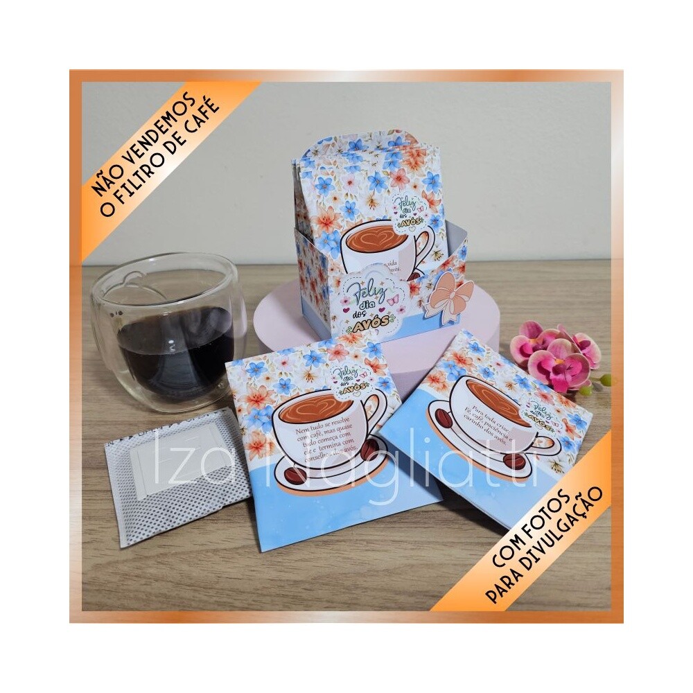 Sachê de café com suporte – dia dos avós