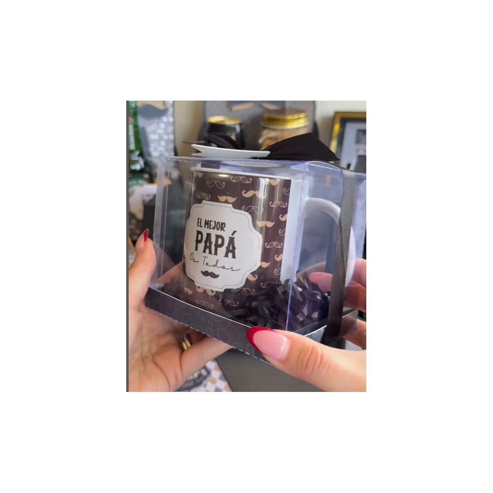 CAJA TAZA ACETATO PAPA 2025
