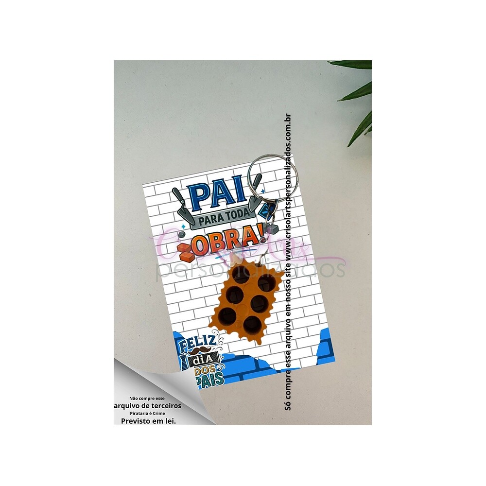 Card chaveiro tijolo Dia dos Pais