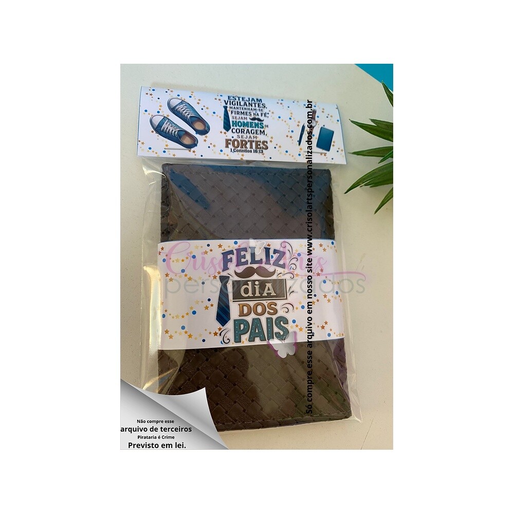Kit lapela e porta cartão fundo branco Dia dos Pais