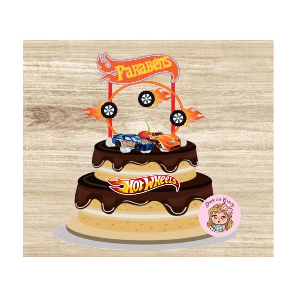 Topo de Bolo Hot Wheels para imprimir 01