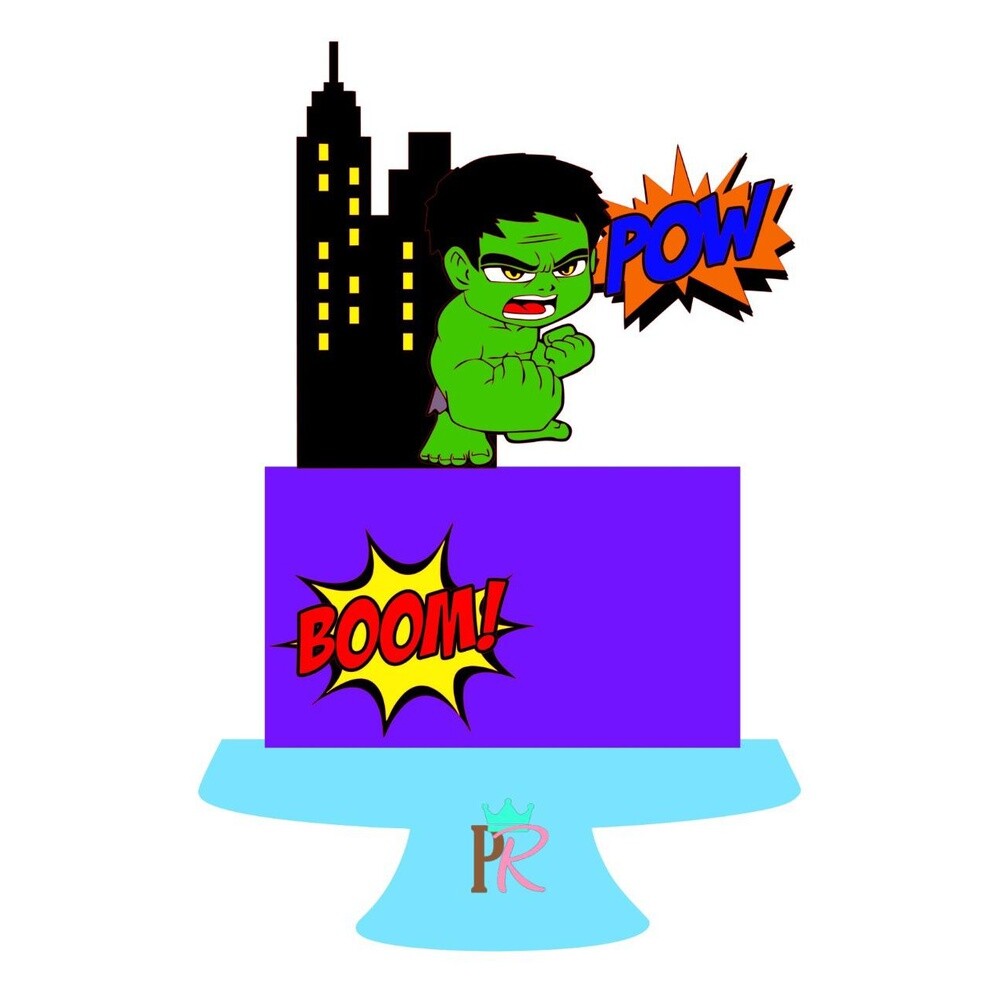 Topo de Bolo Hulk para imprimir 03