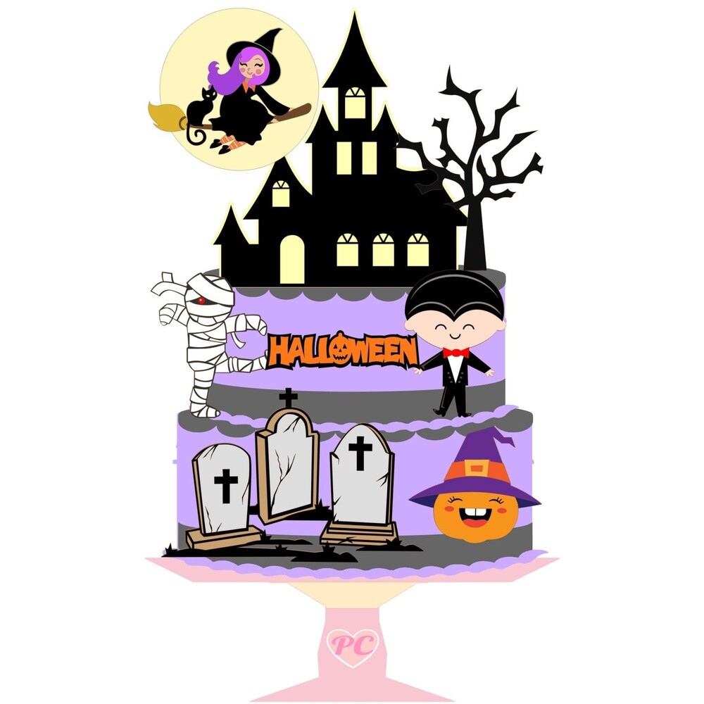 Arquivo de Corte Topo de Bolo Halloween 127